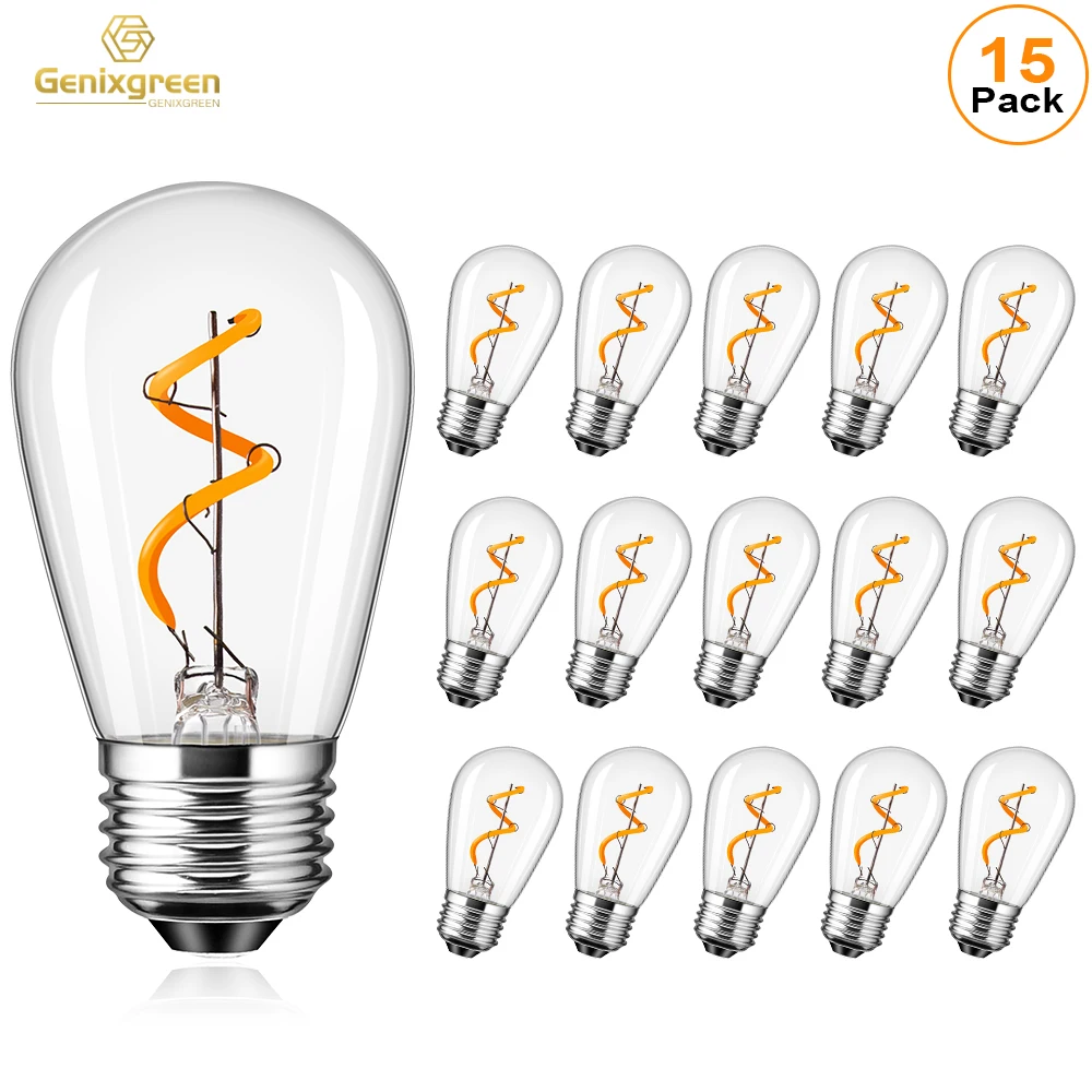 

Винтажная лампа E27 Edison ST45 E26 1,5 Вт, лампы накаливания 110 В 220 В, янтарное стекло, светодиодные фонари для домашних светильников, декоративные