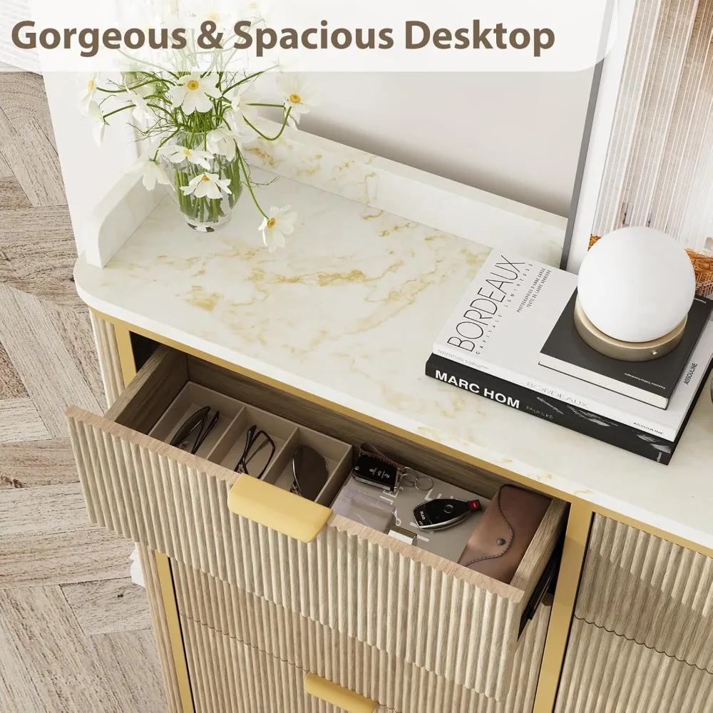 Rillen-Schuhschrank mit 4 Klappschubladen und 2 Schubladen, unabhängiger versteckter Schuhschrank mit verstellbaren Regalen