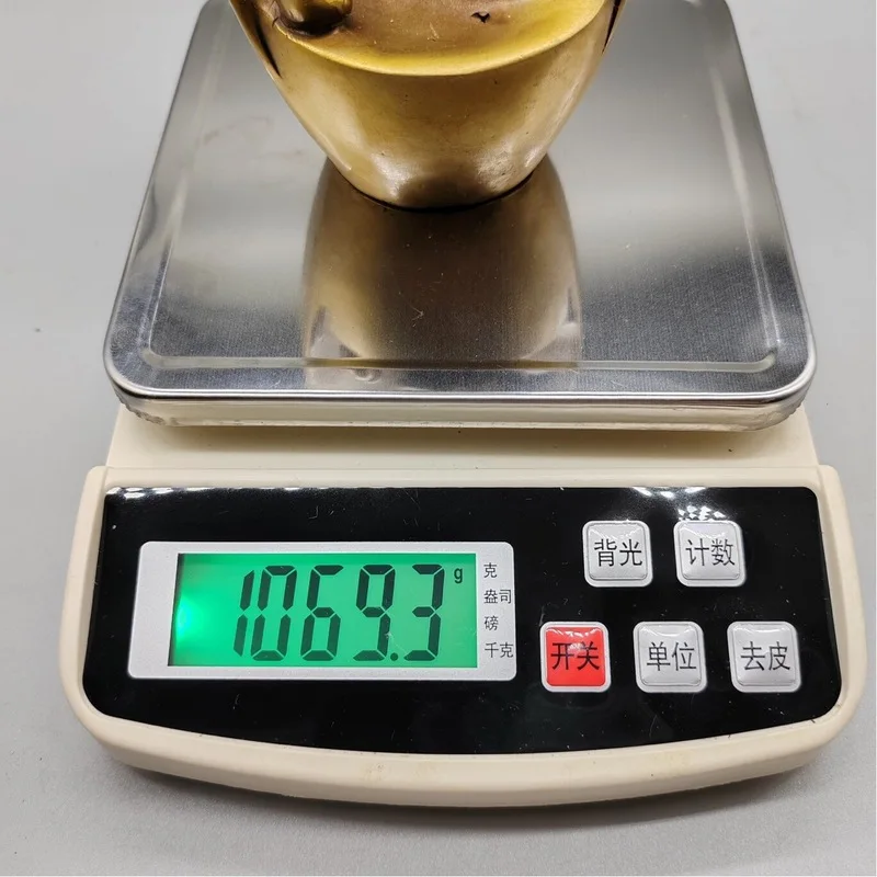 Copper with a child figure worshiping Guanyin, backflow incense burner, antique copperware collection