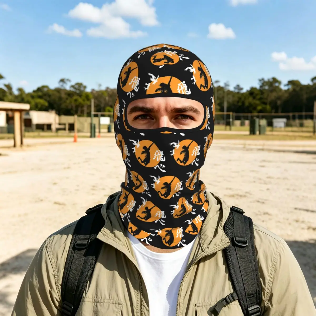 Haikyuu Karasuno Fly High Manga Anime Breathable Thin Balaclava Full Face Mask Sun Protection Neck Gaiter For Motorcycle Outdoor