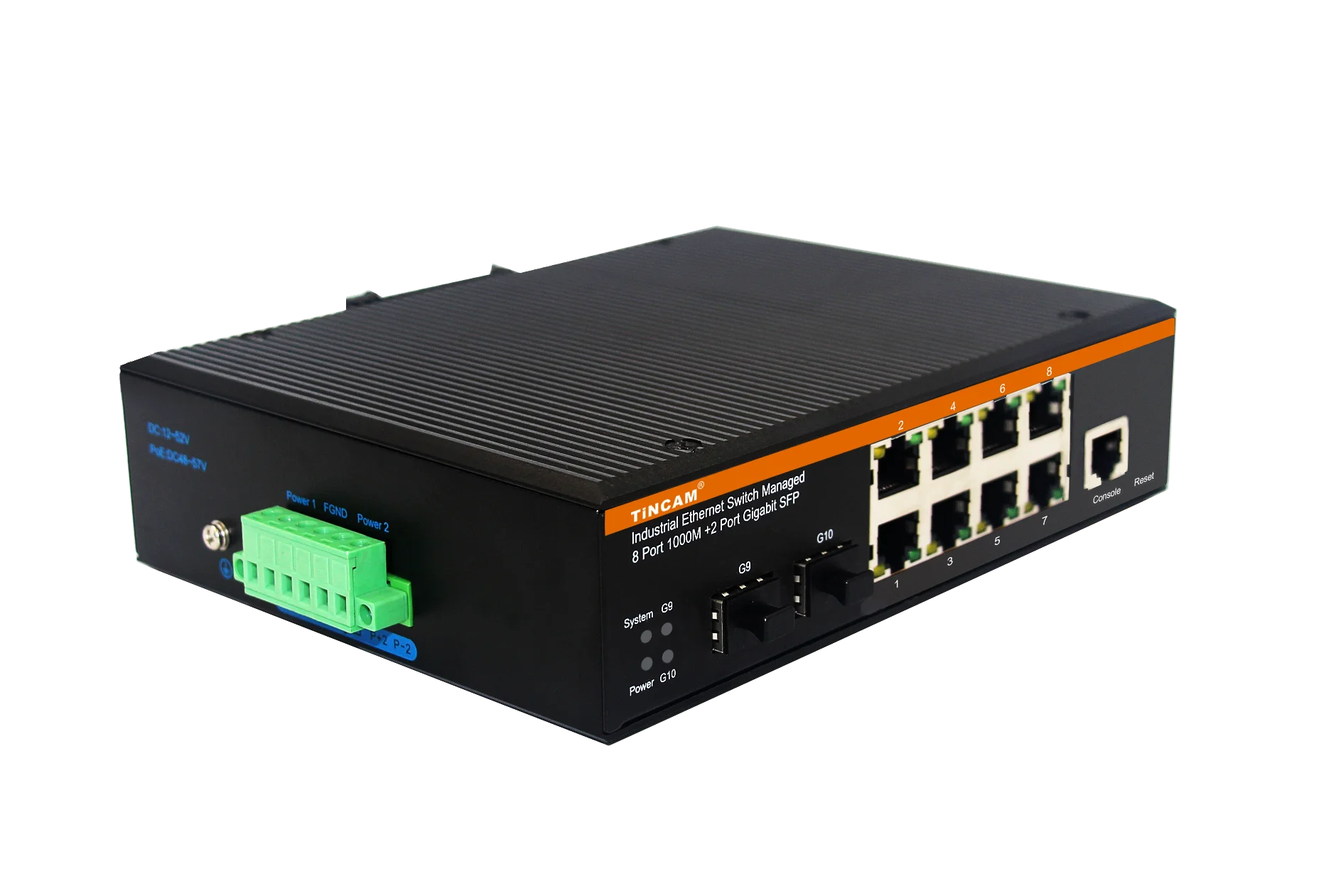 TiNCAM مُدار 2 * SFP + 8 * RJ45 Port Gigabit 10 Port POE Switch 120W Power Supply Ethernet Smart Switch لكاميرا IP مع #3