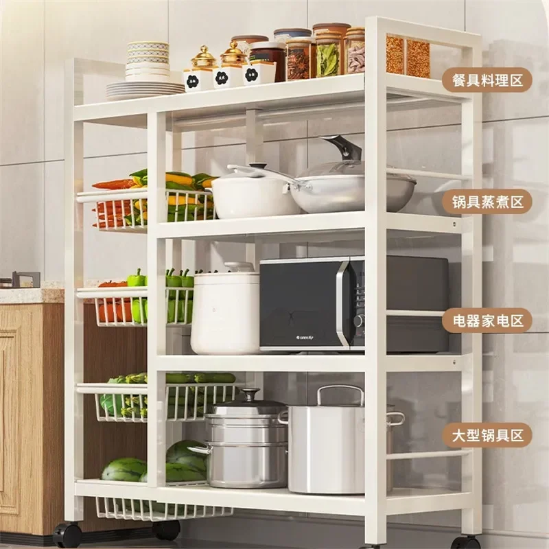 Premium Kitchen Storage Rack Floor To Ceiling Multi-layer Microwave Stove  Vegetable Supplies Storage  Pot Bowl Storage