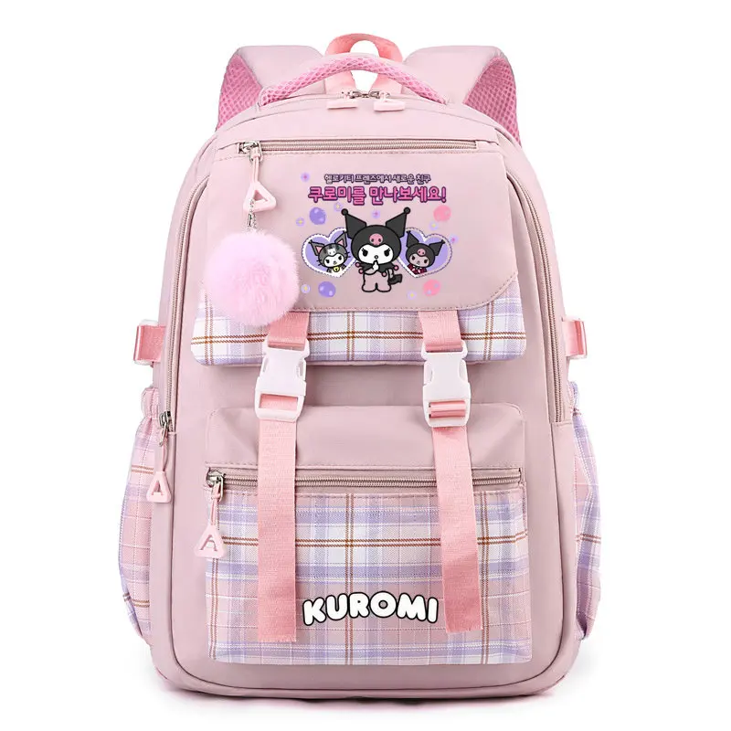 

MINISO Kawaii Kuromi Backpack for Women Anime Printed Bookbag Bag Student Teenager girl boy Knapsack Schoolbag Rucksack