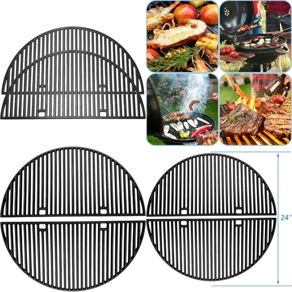 

24 прочные чугунные решетки-полумесяцы для больших угольных грилей и коптилен