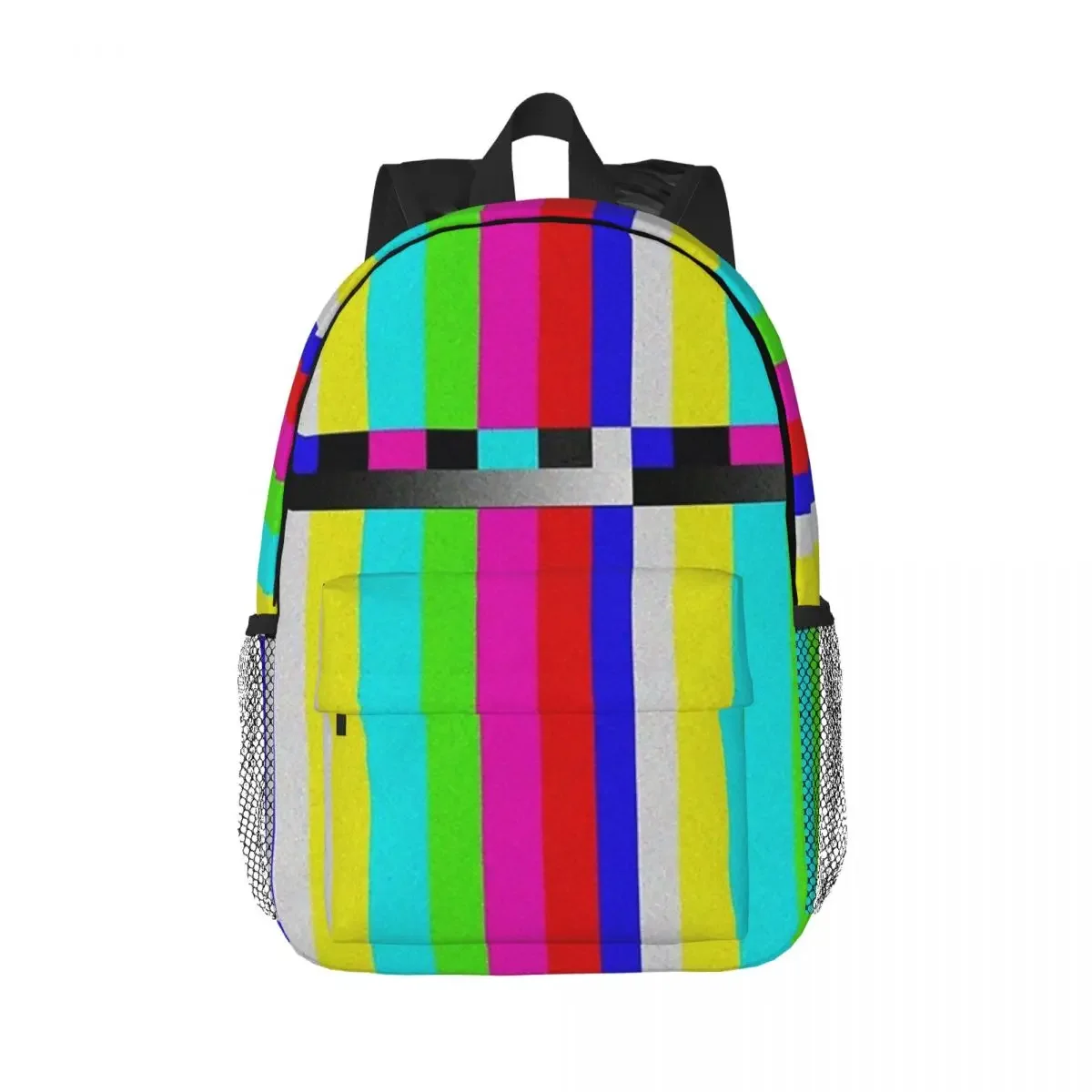 TV Color Bars Backpacks Boys Girls Bookbag Cartoon Children School Bags Laptop Rucksack Shoulder Bag Large Capacity