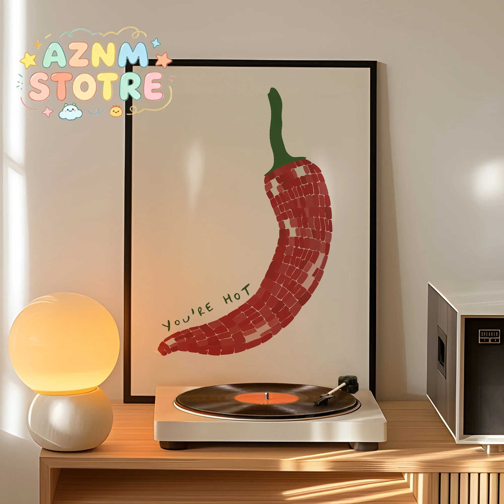 Chic You're Hot Red Chili Pepper Wall Art Prints Canvas Painting Poster Picture For Living Bed Kids Room Home Decor