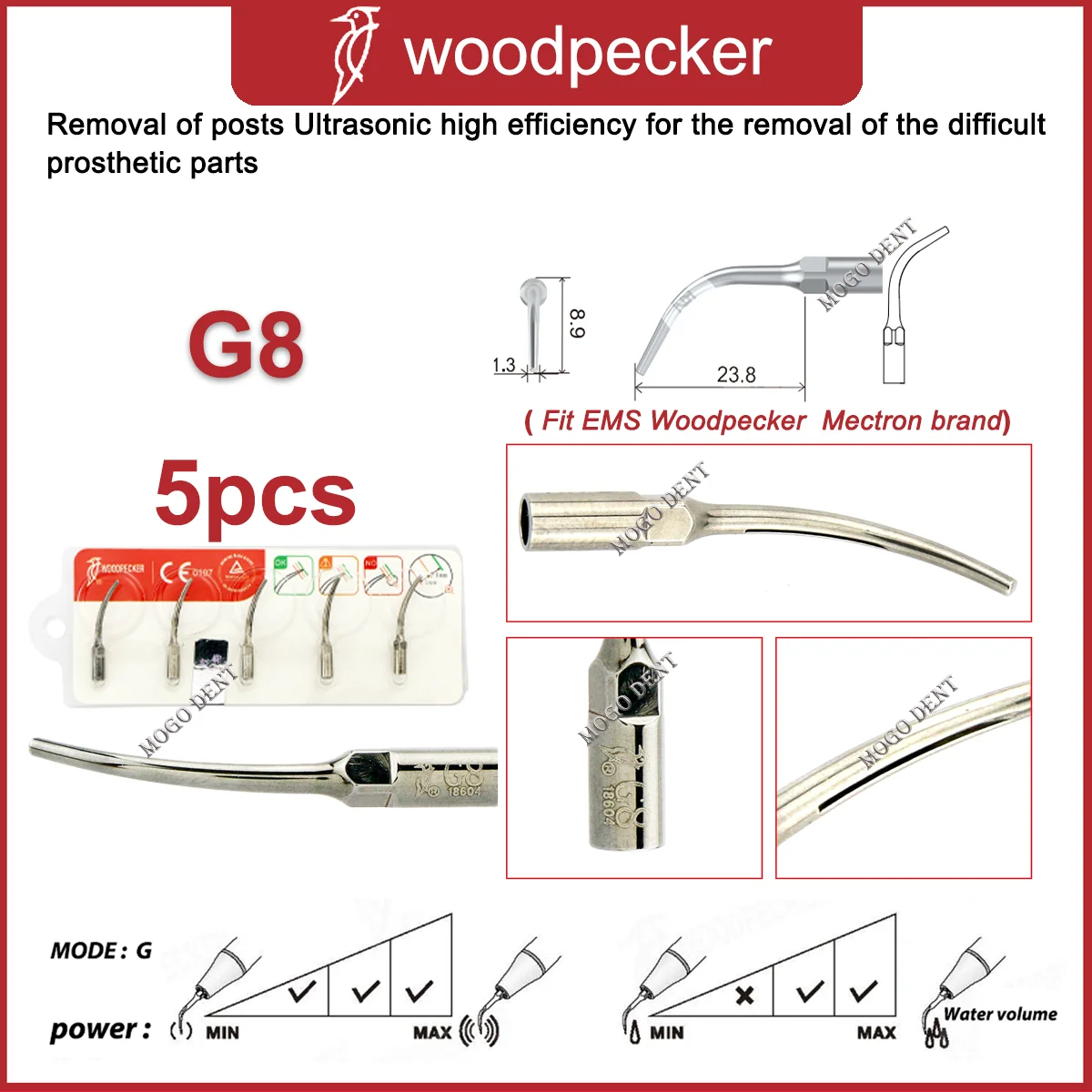 Specht Tandheelkundige Ultrasone Piezo Scaler Handstuk HW-5L Scaler Tips G1 G2 G3 P1 P3 P4 Fit EMS En Mectron Ultrasone Scaler