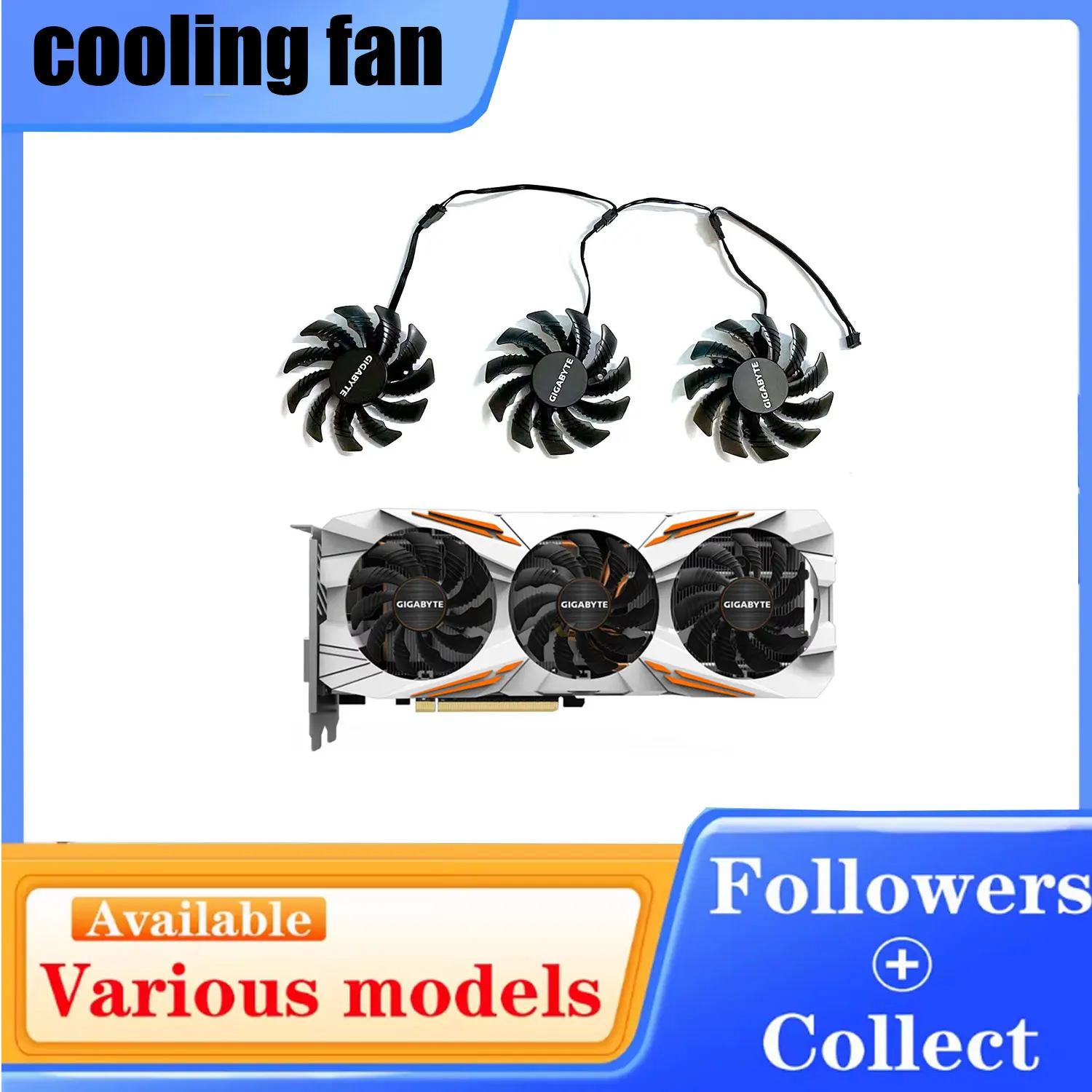 Brand New 75MM 4PIN T128010SU PLD08010S12HH GTX1080TI GPU Fan for GIGABYTE GeForce GTX1080Ti 11GB GAMING OC Graphics Card