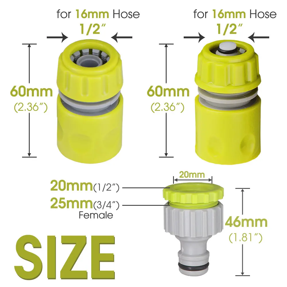 3 szt. 1/2 Cal adaptery do złącze do węża ogrodowego szybkozłączka do kranu 16mm do złączy nawadniających naprawczych Eng Plug