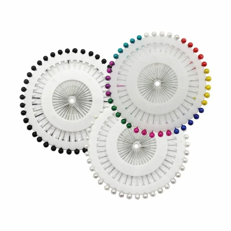 Agujas de cabeza de perla redonda de colores, alfileres de costura de empuje recto para confección Diy, posicionamiento, 36Mm, 480 unids/rollo