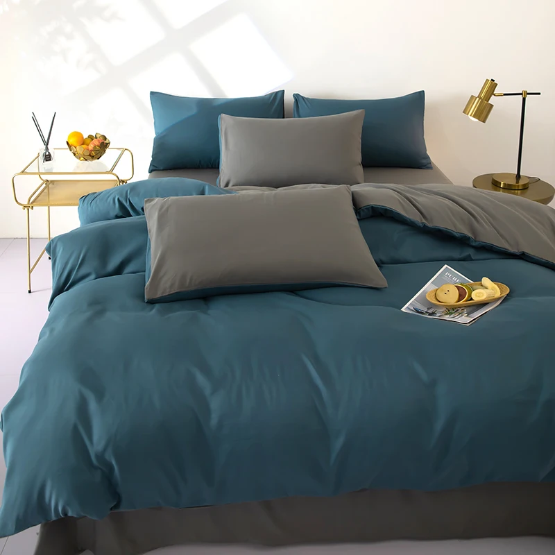 

Bedding Solid Color Bed Sheet Set Brushed Bedclothes Single/Double/Queen Size Bed Linen Set Home Quilt Cover Set 이불세트