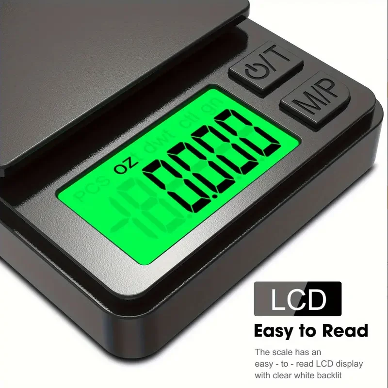 Precision Pocket Scale 1000g X 0.01g - เครื่องชั่งดิจิตอลกรัมอาหารเครื่องประดับออนซ์/ธัญพืชพร้อม Backlit LCD - Mini Scale สําหรับการเดินทาง