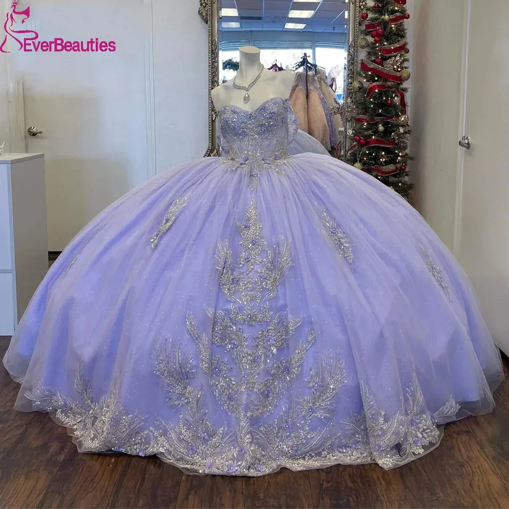 

Бальное платье, Тюлевое кружевное платье для Quinceanera, с открытыми плечами, красивое платье 15, вечернее платье для выпускного вечера, Vestidos De 15 Quinceanera для женщин