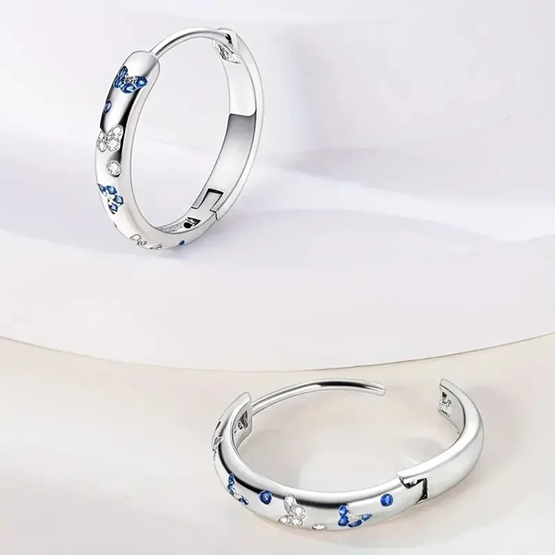 2026 New European and American Exquisite Earrings, Women's Inlaid Zircon Flower Jewelry, Fashion Daily Countryside Jewelry