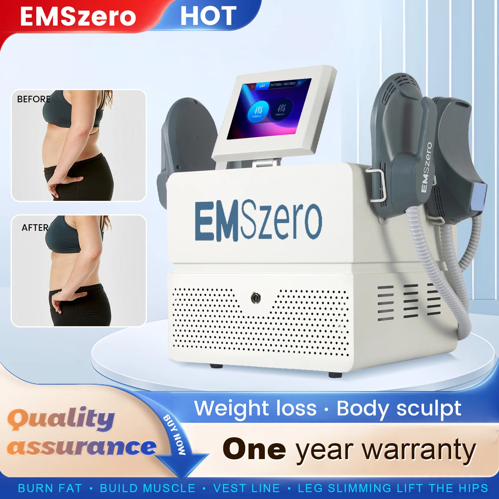 

EMS RF Sculpt Machine 6500W EMSZERO Neo Hi-emt Sculpting Electromagnetic Body Slimming Fat Removal Build Muscle EMSzero Salon