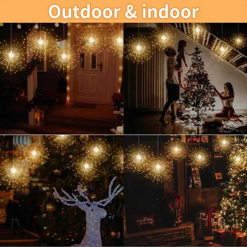1PC LED Copper Wire Firework Lights,Battery Powered 8 Modes Fairy Light for Home,Party,Wedding,outdoor,Garden image 5