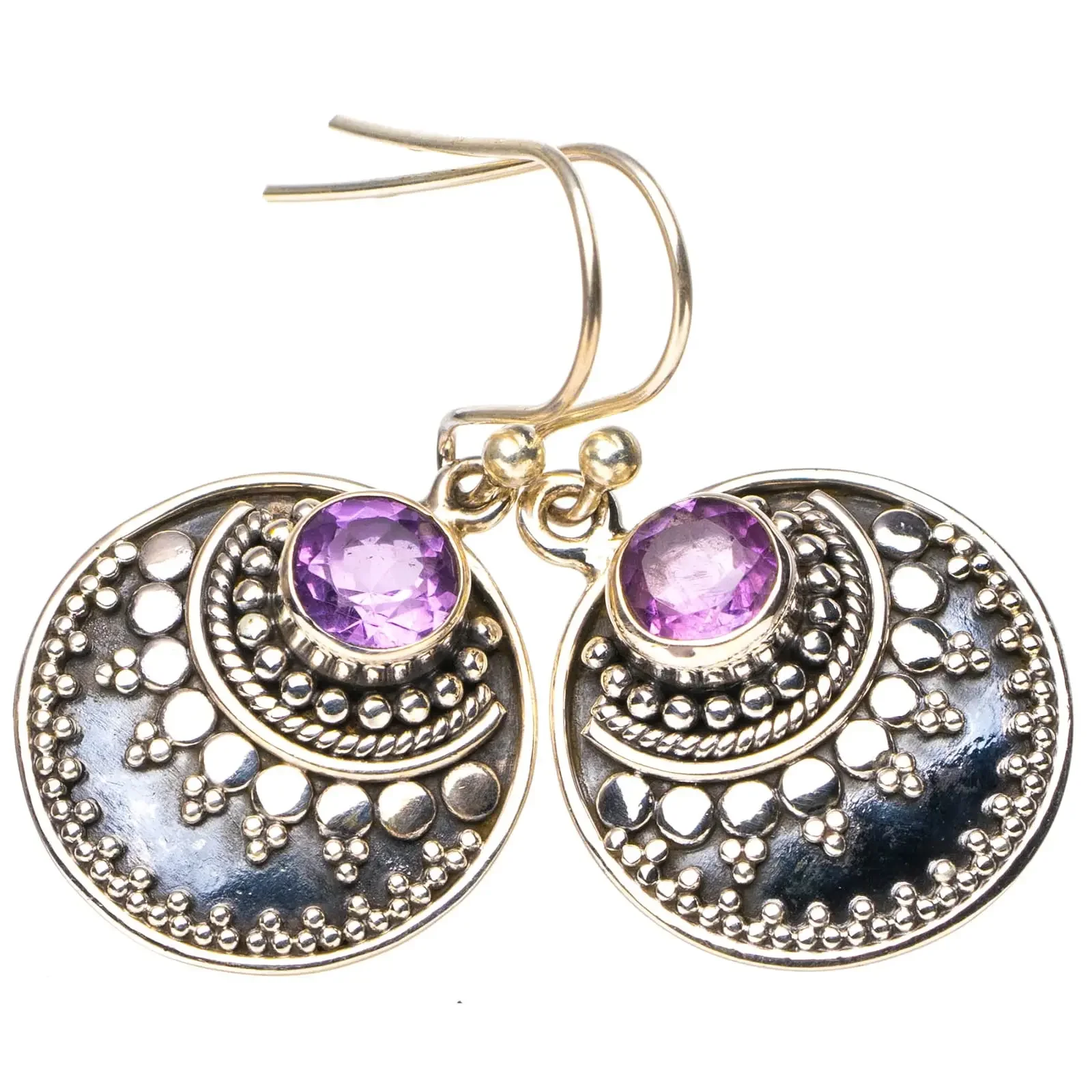 

Hesy® Natural Amethyst Handmade 925 Sterling Silver Earrings 1.25" E6837