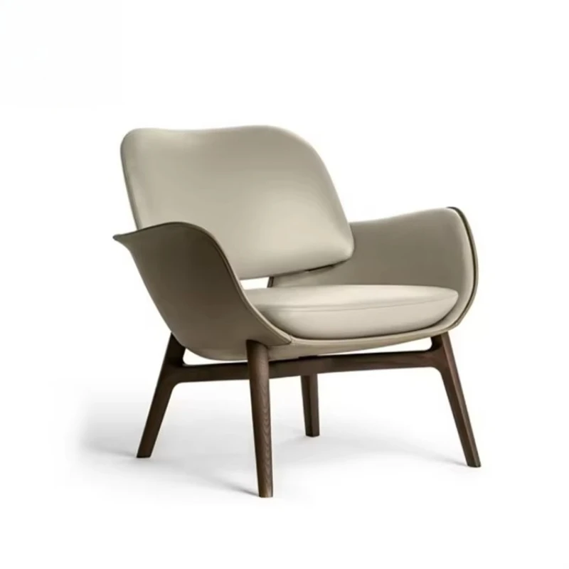 

Modern Home Furniture Simple Design Villa Living Room Leather Leisure Chairs Hotel Waiting Room Chairs