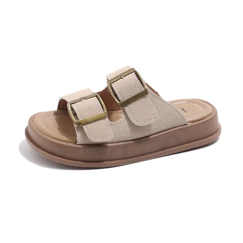 Meisjes Slippers Retro Boken Schoenen 2024 Zomer Nieuwe Kinderen Veelzijdige Strandschoenen Voor Vakantie Jongens Mode Sandalen Outdoor Vuilbestendig