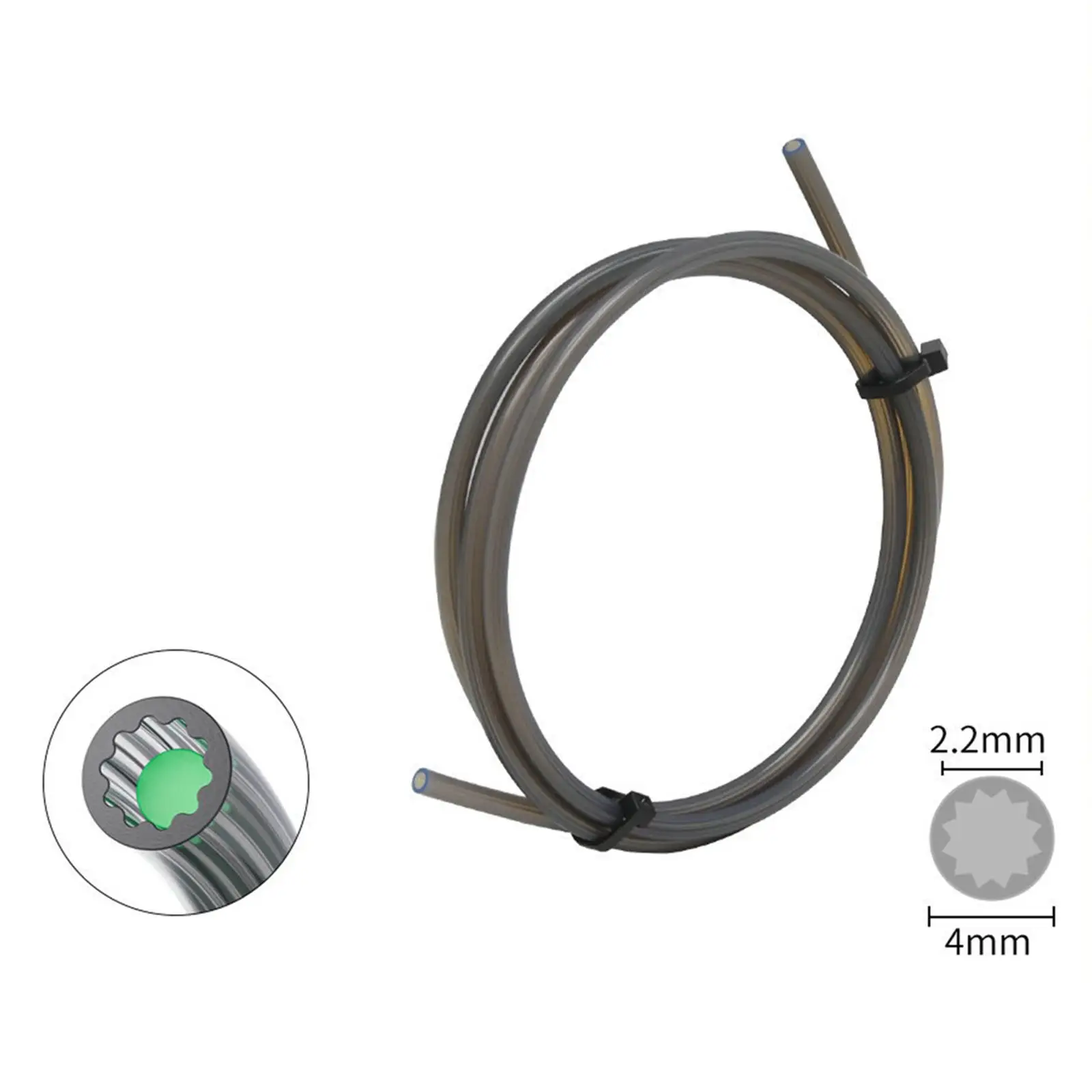 3D Printer PTFE Tube PTFE Tubing Star Shaped Inner Channel Smooth Flexible Sturdy Lightweight 2.2mm ×4mm Od Replace