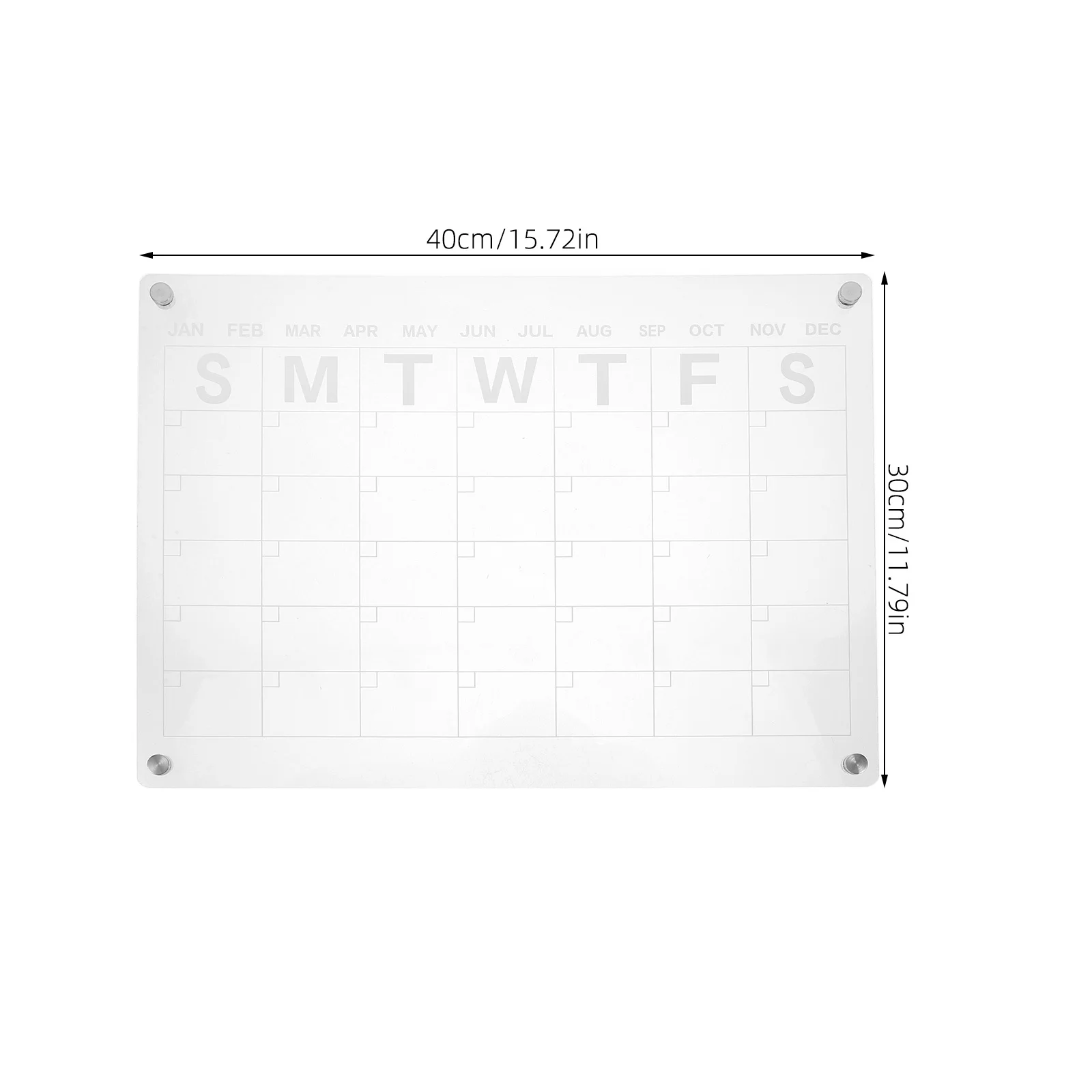 Placa magnética acrílica de apagamento a seco, superfície lisa transparente para geladeira, escritório doméstico, placa de planejamento semanal, pequenas placas apagáveis a seco