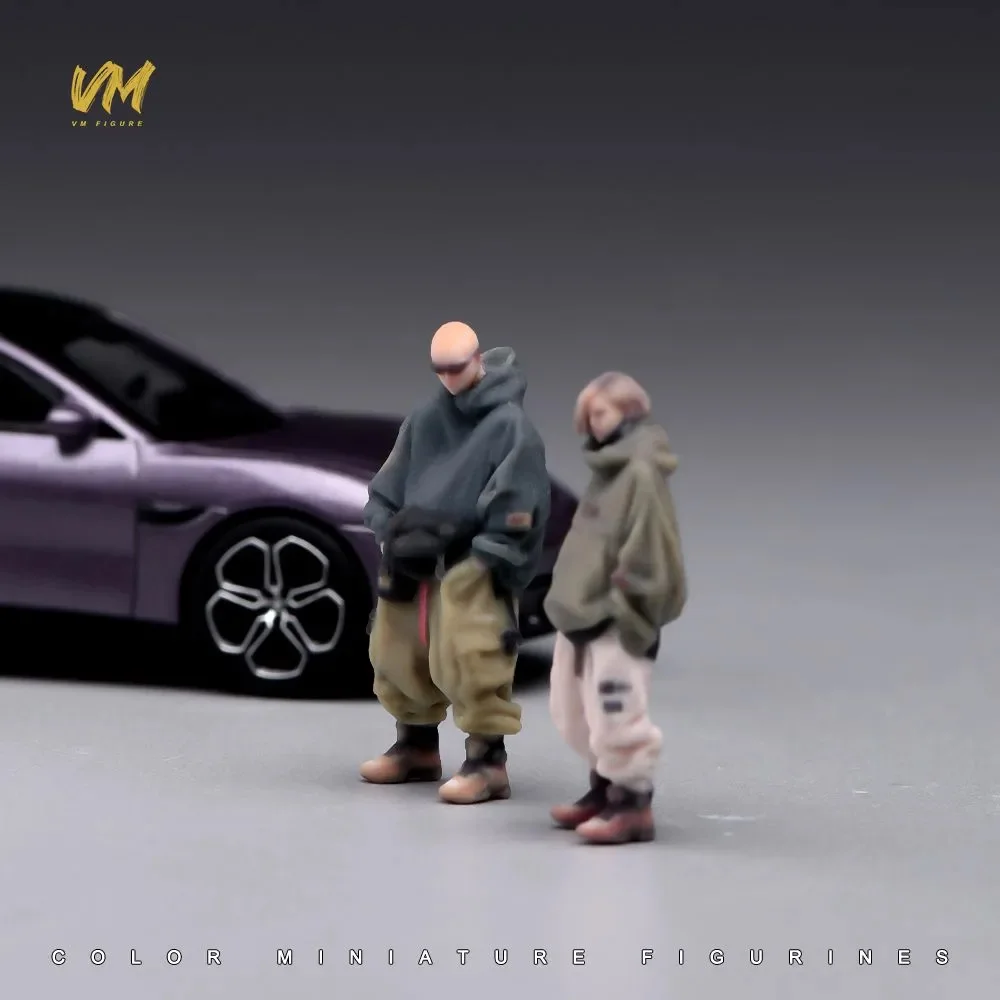 Vm 1/64 Scale Industrial Style Cool Couple Miniature Ornaments 3D Color Print Resin Figures Scene Model Decorations - view 3