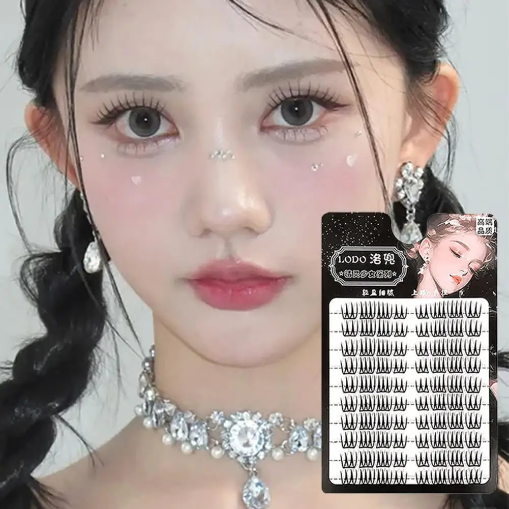 10 rows Black Stem Single Cluster Under False Eyelashes Eye Makeup Segment Grafting Fake Eyelashes DIY Lower False Lashes