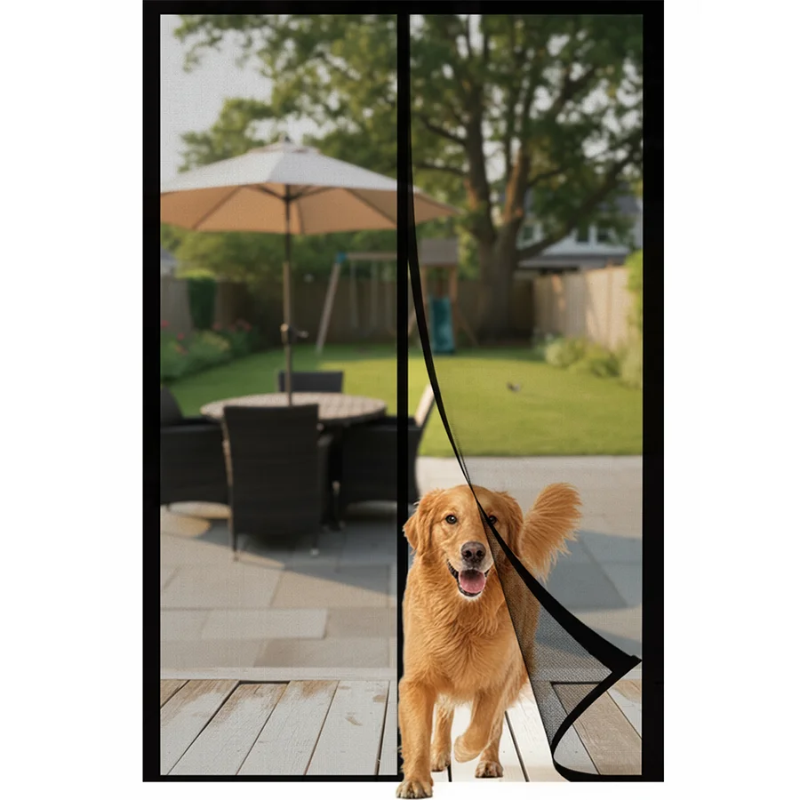 Porte-moustiquaire magnétique en PP, filet anti-insectes robuste, aimants puissants, sans perçage, mains libres, anti-moustiques, respirant et anti-poussière