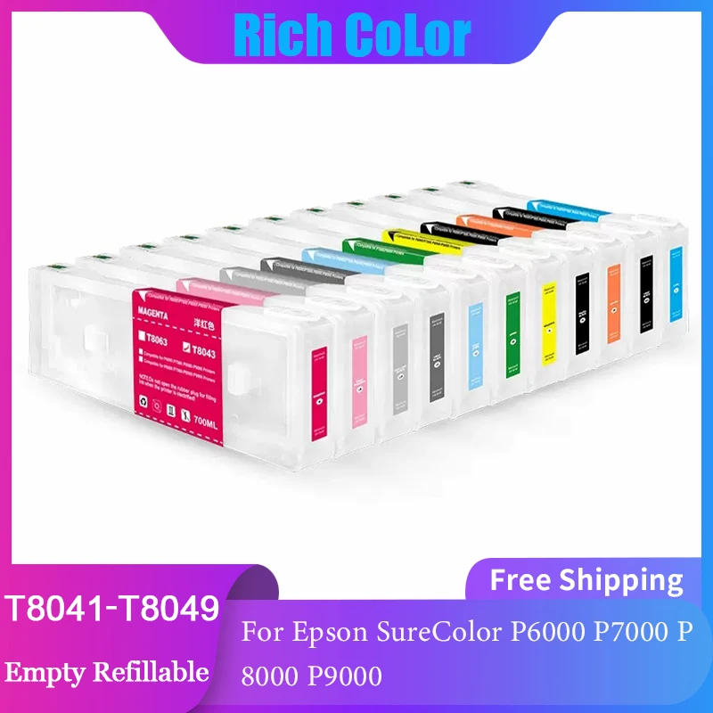 11Color For US Edition Version T8041-T8049 Compatible Empty refillable Ink cartridge For Epson SureColor P6000 P7000 P8000 P9000