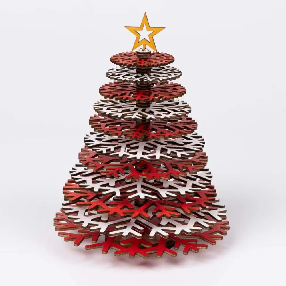 DIY Christmas Tree Ornament 3D Creative Wooden Christmas Tree Self Installation Detachable Christmas Tree Statue Home Decoration