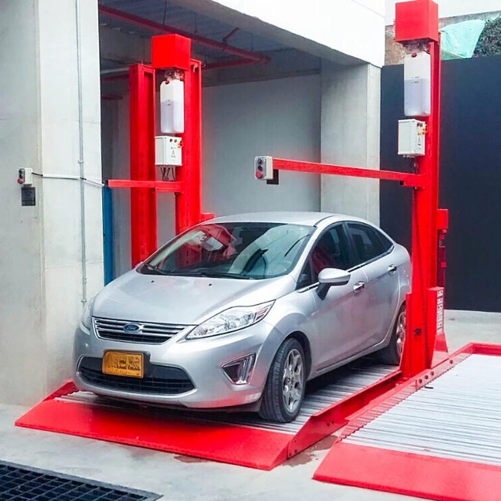 post hydraulic parking system simple double stacker car parking vertical Car Parking lift