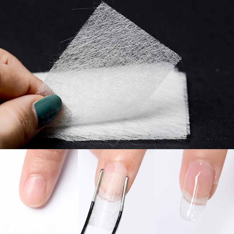 Extensão de unha de fibra de vidro, fibra de vidro de seda para extensão de unha, forma não tecida, gel uv, construção de fibra, acrílico francês, acessórios de manicure diy, peças