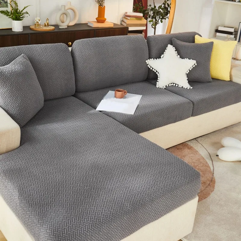 Thick Jacquard Sofa Cushion Cover,for Sofa L-shaped Corner Couch Cover 1/2/3/4 Seater Sofa Cover Living Room
