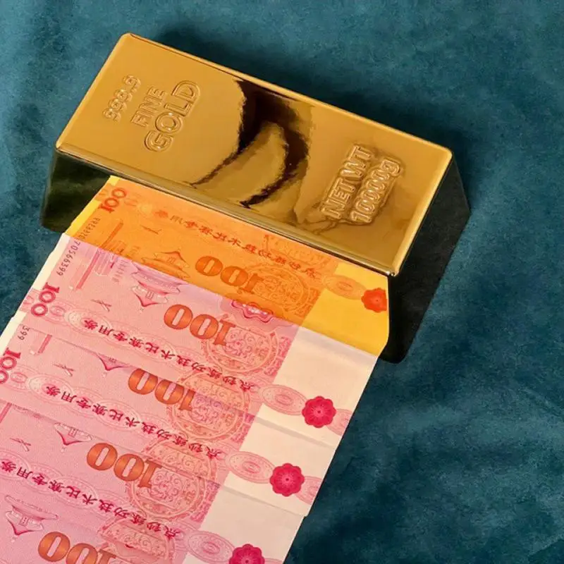 Gold Brick Red Packet Lucky Money Packet 3D Gold Brick Money Envelope For 2024 Dragon Lunar New Year Push Red Envelope Box