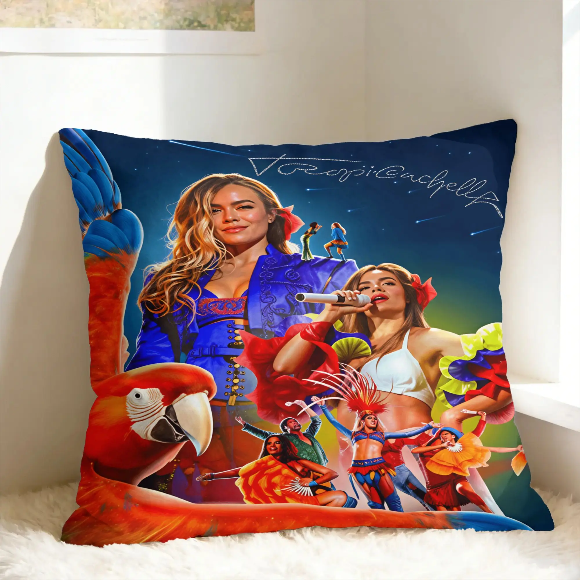 Pillow Cover Karols G Tropicoqueta Tour 2026  Morden Pillow Case For Living Room Sofa Pillowcases
