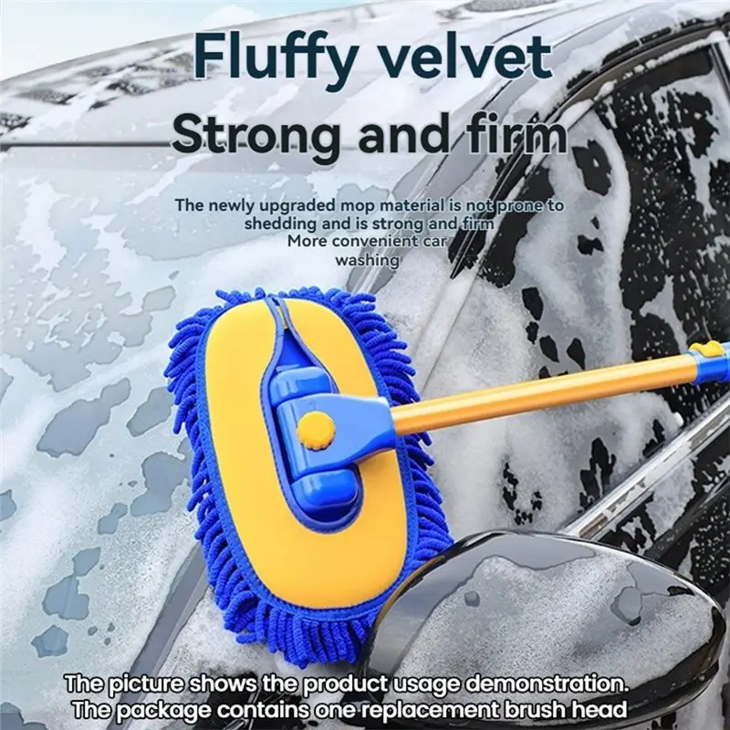 Car Wash Mop Head Replacement Cloth Washable Heavy Duty Removable Mop Pad Soft Cleaning Head Car Wash Accessories