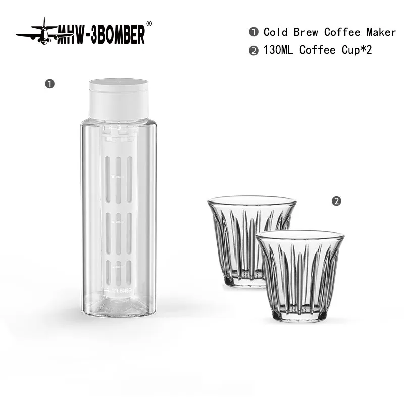 MHW-3BOMBER 600 ml tragbare Kaltbrühkaffeemaschine mit abnehmbarem Netzfilter, Tritan-Material, BPA-frei, für drinnen und draußen