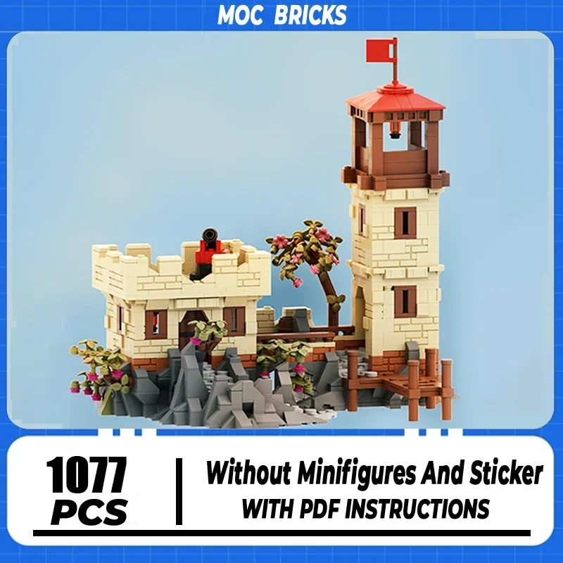 Moc Building Block Pirates inspired Imperial Coastal Fort Model Technology Brick DIY Assembly  City Street View Toy Holiday Gift