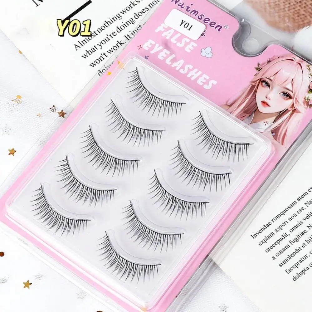 Faux cils naturels 3D avec tige transparente, sourire naturel, contaminants fins, longs cils Py, outils de maquillage pour les yeux, faux cils moelleux pour femmes