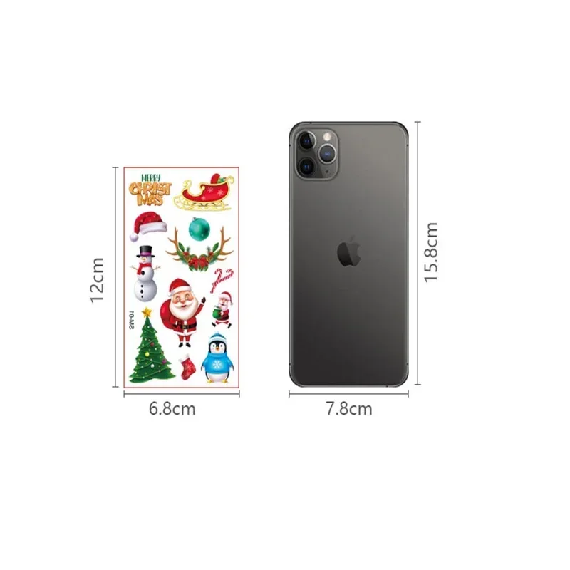 10PCS New Christmas Tattoos Stickers for Kids Children's Temporary Tattoos Mini Transfer Waterproof Tattoos Stickers