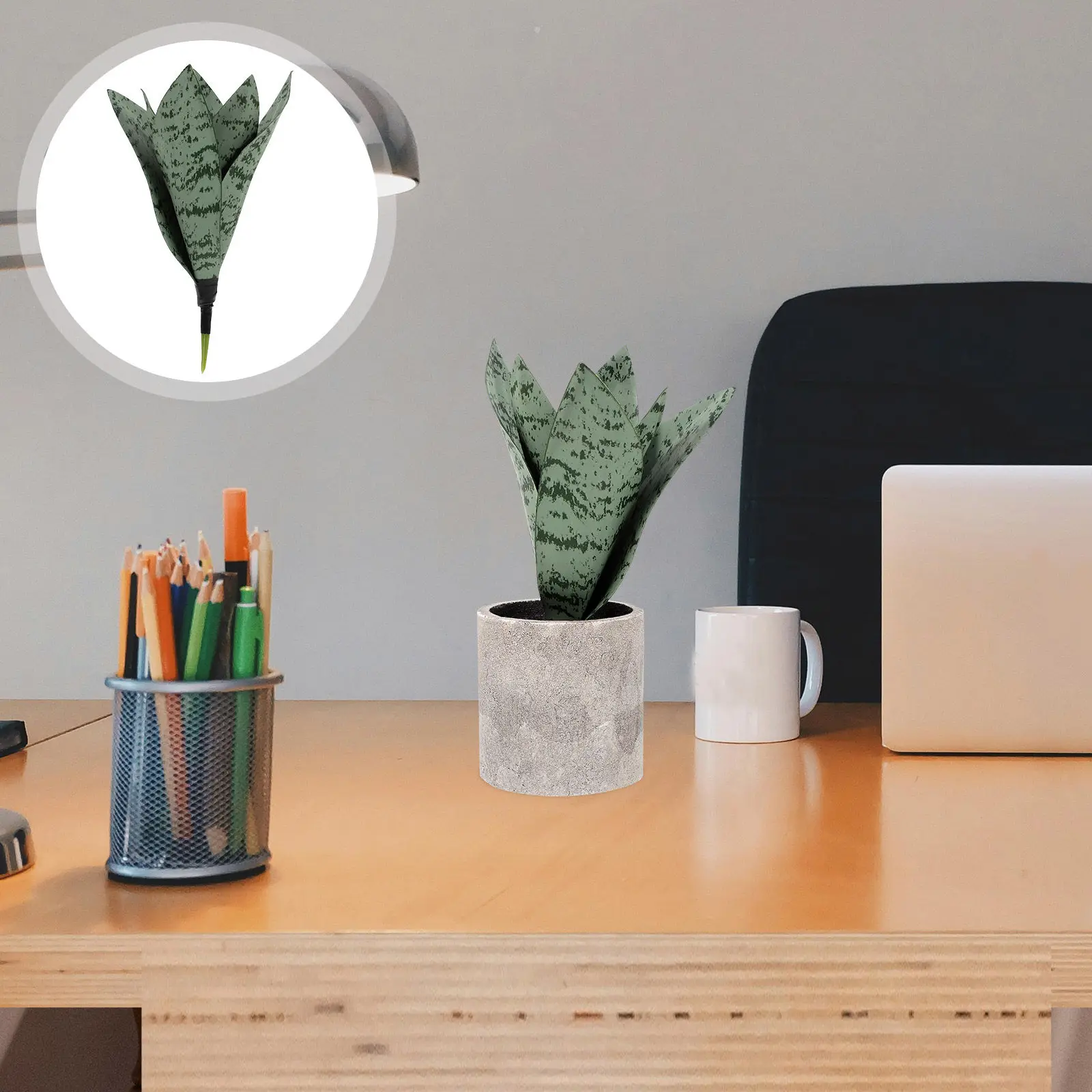 Planta Artificial de Sansevieria Realista, Decoración de Suculenta Artificial de Plástico para el Hogar, Oficina, Escritorio, Adorno de Planta Simulada