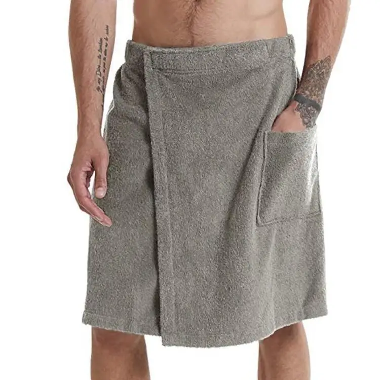 Men's Shorts 2025 Wearable Bath Towel Bathhouse Shower Room Bathrobe Pocket Bath Towel Clothing