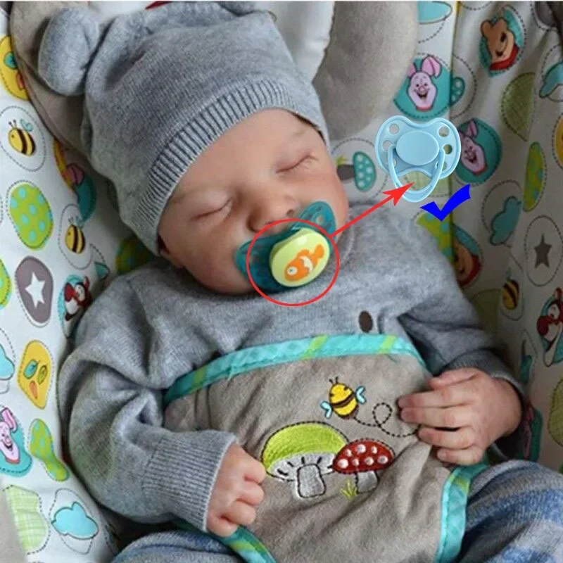 

48cm/19inch Soft Silicone Baby Reborn Sleeping Doll Boy & Girl Toy Like Real Bebe with Cloth Body Birthday Gift