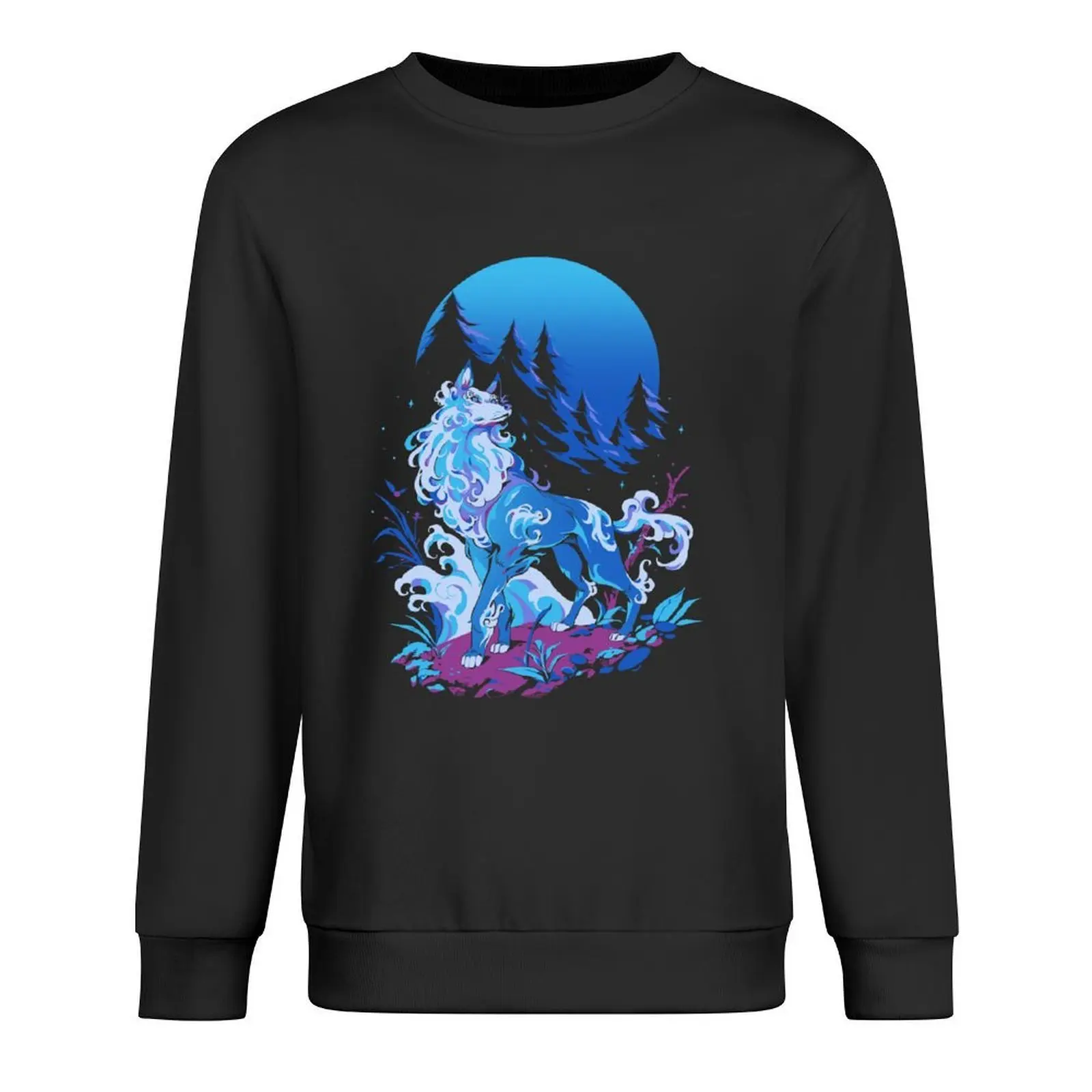 

Spiritual Aqua Wolf Pullover tracksuit men men's autumn clothes graphic t shirts men men's clothing sweatshirts men