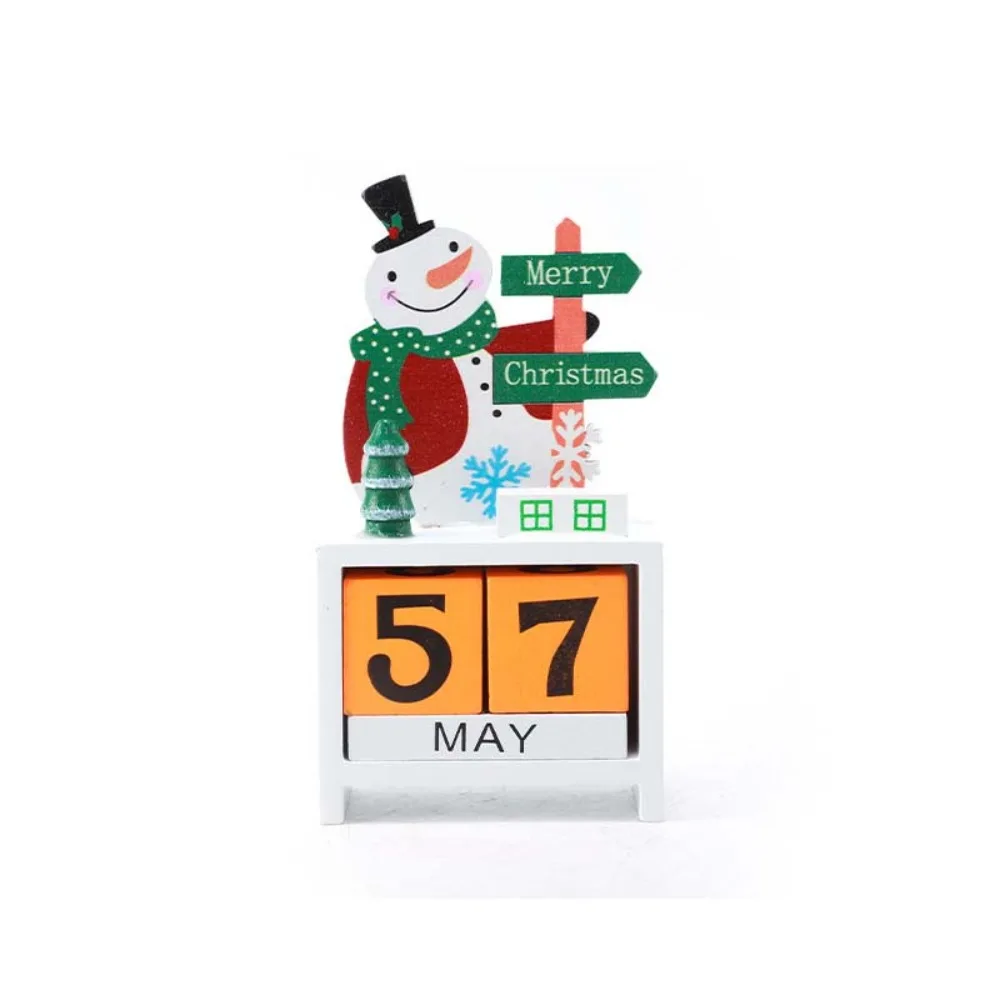 Countdown Christmas Winter Wooden Ornament Merry Christmas Reindeer Party Table Centerpiece Snowman Cute Christmas Deer Statue