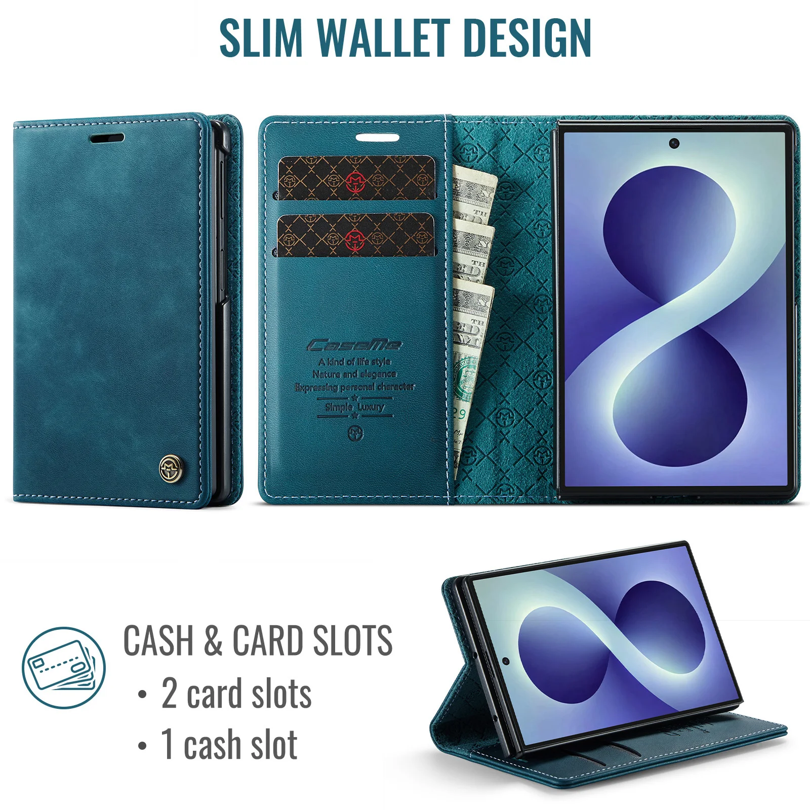 Hot sales Vintage Style Flip Cards Wallet Leather Cover for Samsung Galaxy Z Fold8 Fold 8 Wide Book Stand Shockproof Slim fit view 2