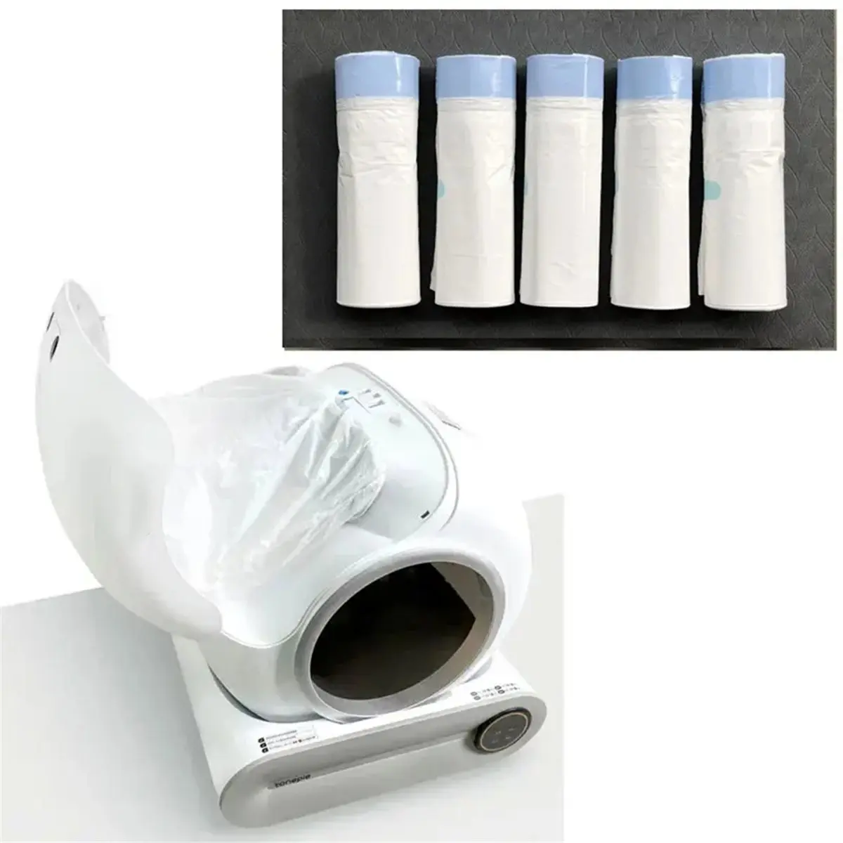 AA83 100 Pcs Cat Litter Box Liners, Pull-and-Tie Bags for Easy Clean, Poop Bags, Cat Supplies, 500x450mm