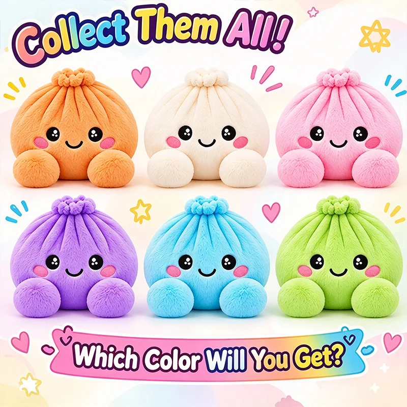 Plush Steamed Bun With Steamer Ornament Relieving Stress Anxiety Simulated Steamed Stuffed Bun Christmas Party Decoration Gifts