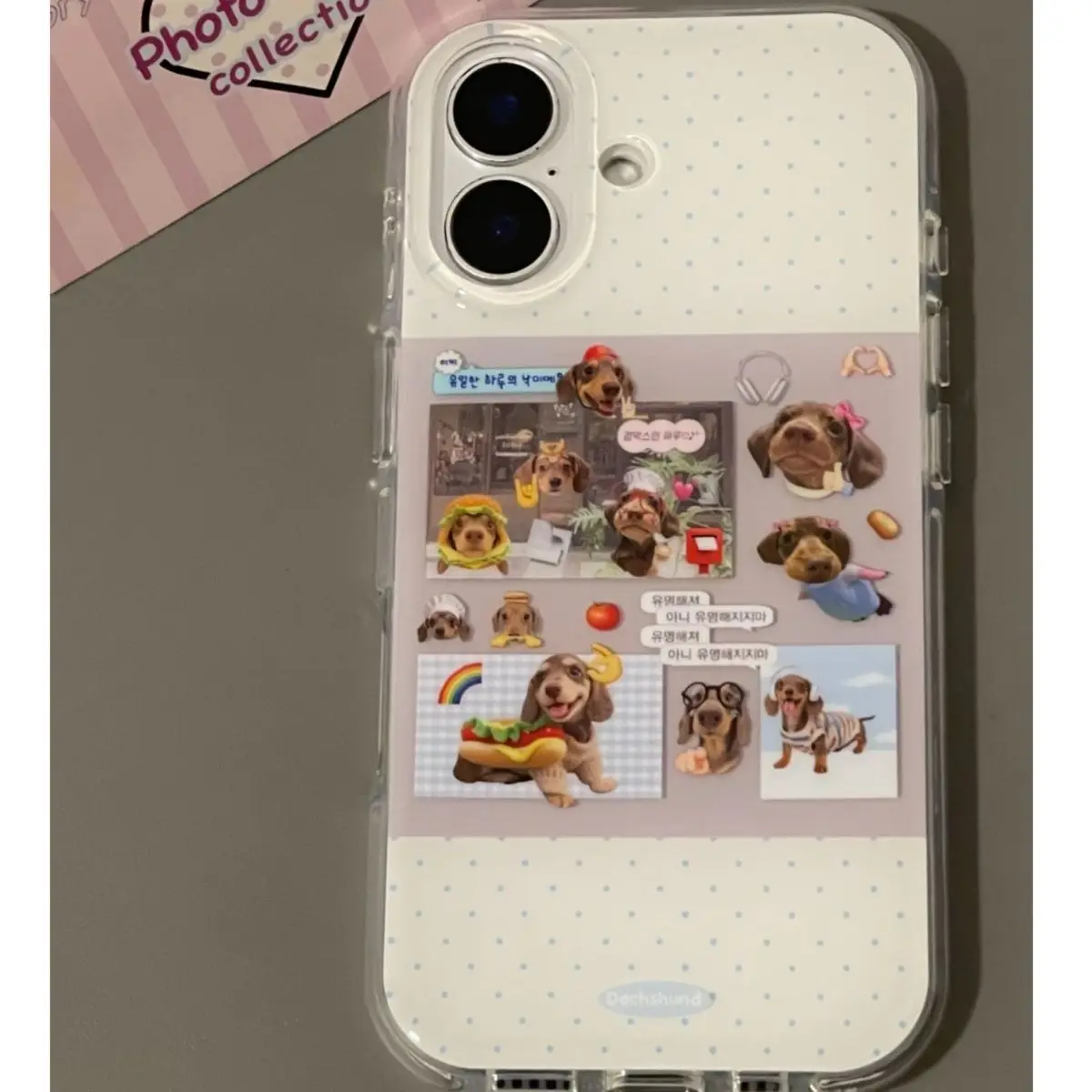 Корейский чехол для телефона INS Cute Wave Point Splicing Sausage Puppy Advenced для iPhone 17, 16, 15, 14, 12, 13, 11 Pro Max PLUS Y2K, задняя крышка