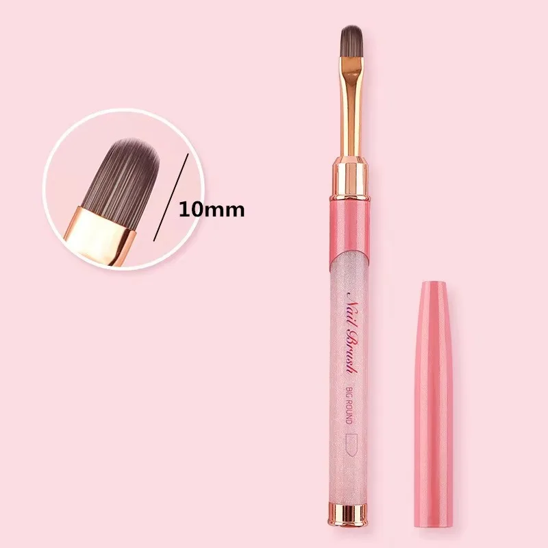 

6Style Pink Nail Brush Set Nail Art Line Painting Brushes Crystal Acrylic Thin Liner Drawing Pen Manicure Tools UV Gel